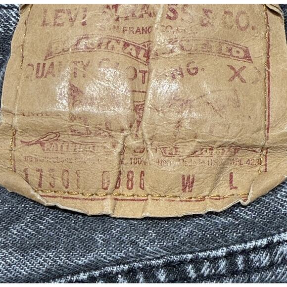 VTG Levis Button Fly Size 11 Black Acid Wash Denim Mom Jean USA Made 1980's - Picture 8 of 13